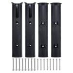 PATIKIL Fishing Pole Holder for Boat, 4 Pack Plastic Boat Pole Bracket Fishing Tube Rod Holder Racks Side/Wall Mounted with Screws for Boat Kayak Truck, Black