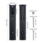PATIKIL Fishing Pole Holder for Boat, 4 Pack Plastic Boat Pole Bracket Fishing Tube Rod Holder Racks Side/Wall Mounted with Screws for Boat Kayak Truck, Black
