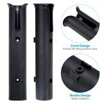 PATIKIL Fishing Pole Holder for Boat, 4 Pack Plastic Boat Pole Bracket Fishing Tube Rod Holder Racks Side/Wall Mounted with Screws for Boat Kayak Truck, Black