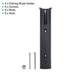 PATIKIL Fishing Pole Holder for Boat, 4 Pack Plastic Boat Pole Bracket Fishing Tube Rod Holder Racks Side/Wall Mounted with Screws for Boat Kayak Truck, Black