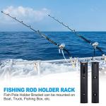 PATIKIL Fishing Pole Holder for Boat, 4 Pack Plastic Boat Pole Bracket Fishing Tube Rod Holder Racks Side/Wall Mounted with Screws for Boat Kayak Truck, Black