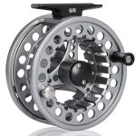 Sougayilang Fly Fishing Reel, Die Cast Aluminum Fly Reel, 5/6, 7/8, Weight Saltwater Fly Reels-Silver #5