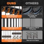Fishing Rod Holder for Garage Wall, Vertical Fishing Pole Rack with TPE Soft Pads Each Holds Up to 5 Rods 0.1"-0.75" – Wall Mounted Fishing Rod Storage Organizer,Gifts for Men – 2 PACK (Holds 10 Rods)