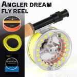 ANGLER DREAM pre-Loaded (1/2WT 3/4WT 5/6WT 7/8WT) Fly Reel with Line Combo Aluminum Alloy Large Arbor Fly Fishing Reels Weight Forward Fly Line with Braided Backing Tapered Leader