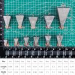 Dr.Fish 5 Pack Pyramid Sinkers Saltwater Lead Fishing Weight 1oz-32oz/2LB Triangle Surf Fishing Bank River Catfishing Pompano 1oz