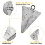 Dr.Fish 5 Pack Pyramid Sinkers Saltwater Lead Fishing Weight 1oz-32oz/2LB Triangle Surf Fishing Bank River Catfishing Pompano 1oz