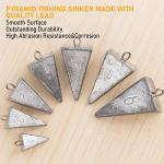 Dr.Fish 5 Pack Pyramid Sinkers Saltwater Lead Fishing Weight 1oz-32oz/2LB Triangle Surf Fishing Bank River Catfishing Pompano 1oz