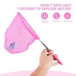 KISEER 7-Piece Colorful Telescopic Kids Fishing Net Butterfly Net Catching Insects Bugs Beach Toys for Kids Outdoor Playing