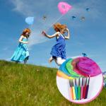 KISEER 7-Piece Colorful Telescopic Kids Fishing Net Butterfly Net Catching Insects Bugs Beach Toys for Kids Outdoor Playing