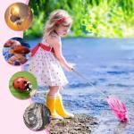 KISEER 7-Piece Colorful Telescopic Kids Fishing Net Butterfly Net Catching Insects Bugs Beach Toys for Kids Outdoor Playing