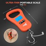 KastKing ToughTide Fishing Scale, USB Charging, 65lb Capacity, Ultra-Thin Digital Fish Scale, LCD Display, Ergonomic Handle, Fish Scales Digital Weight, Fishing Accessories for Men, Orange