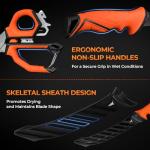 KastKing Paradox Fishing Knife Tool Set – Includes 9" & 7" Fillet Knives, 5" Bait Knife, 9" Versatile Bait Shears, 12" Honing Rod, Non-Slip Handles, Custom Sheaths, and Carrying Case – Fishing Gear