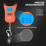 KastKing ToughTide Fishing Scale, USB Charging, 65lb Capacity, Ultra-Thin Digital Fish Scale, LCD Display, Ergonomic Handle, Fish Scales Digital Weight, Fishing Accessories for Men, Orange