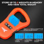 KastKing ToughTide Fishing Scale, USB Charging, 65lb Capacity, Ultra-Thin Digital Fish Scale, LCD Display, Ergonomic Handle, Fish Scales Digital Weight, Fishing Accessories for Men, Orange