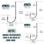 Grombolar Live Shrimp Hook Set, Carbon Steel Barbed Fishing Hooks, Freshwater Saltwater, Bass Carp Catfish Bait (6 Pieces, Sizes: 2/0, 3/0, 4/0)