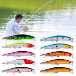 OriGlam 10pcs Fishing Lures - Life-Like Swimbait, Minnow Hard Lure Bass Trout Baits Kit, Topwater Hard Baits Crankbait Swimbait for Saltwater Freshwater