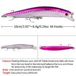 OriGlam 10pcs Fishing Lures - Life-Like Swimbait, Minnow Hard Lure Bass Trout Baits Kit, Topwater Hard Baits Crankbait Swimbait for Saltwater Freshwater