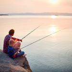 Telescopic Fishing Pole - 5.5-Foot Carbon Fiber Rod and Ambidextrous Reel Combo with Handy Carrying Case for Lake, Pond, or River by Wakeman (Black)