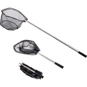 Fishing Landing Net with Telescoping Pole, Strong Stainless Handle Full Extended to 48 Inches