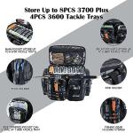 Goture Large Tackle Bag,Store Up to 8PCS 3700 Plus 4PCS 3600 Tackle Trays(Not Included),Water Resistant Saltwater Gear Storage Big Fishing Bag with EVA Bottom,Gifts for Men(21.65"x11.8"x15.16")-Camo