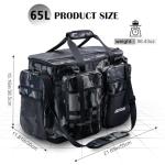 Goture Large Tackle Bag,Store Up to 8PCS 3700 Plus 4PCS 3600 Tackle Trays(Not Included),Water Resistant Saltwater Gear Storage Big Fishing Bag with EVA Bottom,Gifts for Men(21.65"x11.8"x15.16")-Camo