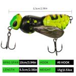 FONMANG Fishing Lures, 3-Piece Topwater Lures for Bass, Walleye, and Pike, 2025 New Wasp-Style Top Water Crawler for Freshwater & Saltwater Fishing, 2.6in, 15g