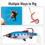 Dr.Fish 100 Pack Aberdeen Hooks Red Freshwater Fishing Hooks Extra Long Shank Light Wire Offset Bass Crappie Bream Panfish Bluegill #8