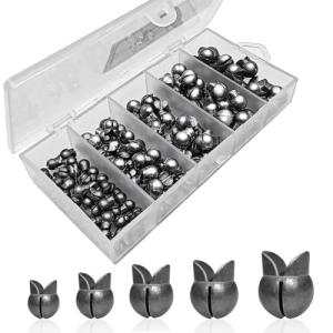 SANWEAL120PCS/200PCS Fishing Weights Sinkers - Premium Split ShotFishing Weights Sinkers - Round Removable Fishing Sinkers - 5/6 Sizes