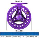 FANGBLUE Fly Fishing Reel Aluminum Alloy 5/6 WT Large Arbor 2+1BB Interchangeable for Saltwater and Freshwater Fly Wheel 5/6 WT (Purple)