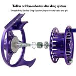 FANGBLUE Fly Fishing Reel Aluminum Alloy 5/6 WT Large Arbor 2+1BB Interchangeable for Saltwater and Freshwater Fly Wheel 5/6 WT (Purple)