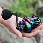 Sougayilang Baitcasting Reels - Colorful Fishing Reel, High Speed Baitcaster with 9+1 Ball Bearings, Gear Ratio 8.0:1, Magnetic Brake System Power Handle Casting Reels -Right Handed-Colorful