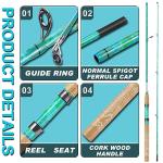 Sougayilang Fishing Rods Ultra Light Rods 2 Pieces Cork Handle Spinning &Baitcasting Rod for Trout Crappie -5'6"-Spinning
