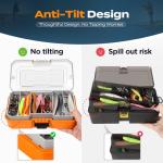 PLUSINNO Fishing Tackle Box with Tackle Included, 373PCS Fishing Lures Kit with Removable Tray, Fishing Gear with Pliers, Weights, Hooks, Accessories, Fishing Tackle Lure Kit Gifts for Men Bass Trout