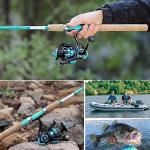 Sougayilang Fishing Rods Ultra Light Rods 2 Pieces Cork Handle Spinning &Baitcasting Rod for Trout Crappie -5'6"-Spinning