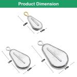 FishingPepo 10pcs Fishing No-Roll Sinker Fishing Lead Weights Fishing Sinker Weights Assorted 10g 30g 50g Olive Heart Bass Casting for Catfish Rig, Surf Fishing 10G