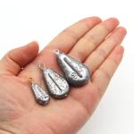 FishingPepo 10pcs Fishing No-Roll Sinker Fishing Lead Weights Fishing Sinker Weights Assorted 10g 30g 50g Olive Heart Bass Casting for Catfish Rig, Surf Fishing 10G