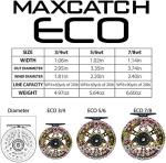 M MAXIMUMCATCH Maxcatch ECO Fly Reel Large Arbor with Diecast Aluminum Body Fly Fishing Reel(3/4wt 5/6wt 7/8wt) (Reel with Line Rainbow Trout, 3/4 Weight)