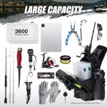 Piscifun Fishing Tackle Backpack with Rod & Gear Holder, Lightweight Outdoor Water-Resistant Fishing Shoulder Storage Bag, Black