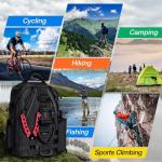 Piscifun Fishing Tackle Backpack with Rod & Gear Holder, Lightweight Outdoor Water-Resistant Fishing Shoulder Storage Bag, Black