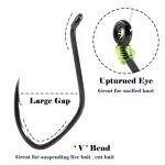 FishTrip Catfish Hooks Big River Hooks, 25pcs Live Cut Bait Fishing Hook for Catfishing Flathead Saltwater Freshwater (10/0)