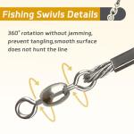 Vipfish Fishing Hook Rigs 25/50 Pack - Circle Hook 1/0-10/0 with Stainless Steel Leader, Crane Swivel - Heavy Duty Saltwater Rigs for Catfish, Shark, Surf & Bottom Fishing