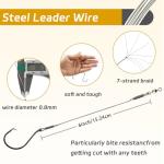 Vipfish Fishing Hook Rigs 25/50 Pack - Circle Hook 1/0-10/0 with Stainless Steel Leader, Crane Swivel - Heavy Duty Saltwater Rigs for Catfish, Shark, Surf & Bottom Fishing