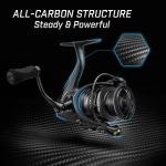 Piscifun Carbon X II Spinning Reels, Light to 5.5oz, Upgrade Spinning Fishing Reel, Carbon Frame and Rotor, 6.2:1, 10+1 Double Shielded BB, Smooth Powerful Freshwater and Saltwater Fishing Reel-2000