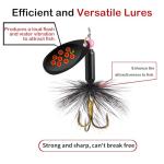 10PCS Rooster Tail Fishing Lures with Tackle Box, Spinner Bait with Flash Copper Body & Spoon, Trout Lures, Freshwater and Saltwater Bait for Bass Trout Crappie Walleye, Swimming or Jigging