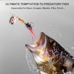 10PCS Rooster Tail Fishing Lures with Tackle Box, Spinner Bait with Flash Copper Body & Spoon, Trout Lures, Freshwater and Saltwater Bait for Bass Trout Crappie Walleye, Swimming or Jigging