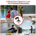 10PCS Rooster Tail Fishing Lures with Tackle Box, Spinner Bait with Flash Copper Body & Spoon, Trout Lures, Freshwater and Saltwater Bait for Bass Trout Crappie Walleye, Swimming or Jigging