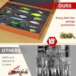 41Pcs Fishing Lures and Baits Kit for Bass Trout Walleye Salmon- Hard Soft Plastic Minnow Popper Crank Baits with Fishing Hooks, Saltwater Freshwater Tackle Gift Box(Business Style)