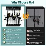 Topline Tackle 2 Set Vertical Fishing Rod Holders for Garage, Wall Mounted Fishing Pole Holders, Fishing Rod Rack for Storage 12 Rods