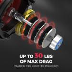 KastKing ReKon Line Counter Trolling Fishing Reel, Round Baitcasting Reels, Left Handed, Size 10