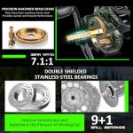 Sougayilang Baitcasting Reel 18LB Carbon Fiber Drag 7.1:1 Baitcasters High-tech Innovation Baitcast Fishing Reels-Green- Right